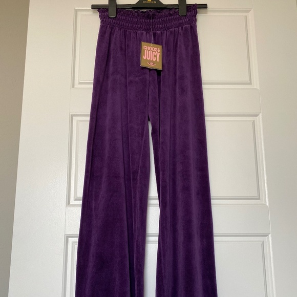 JUICY COUTURE PURPLE VELOUR PANTS NEW SIZE M - Picture 1 of 7